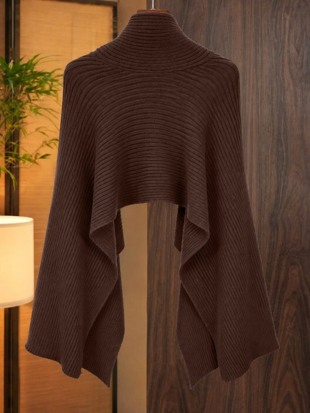 Brown Casual Women's knit sweater top - Picture 2 of 7